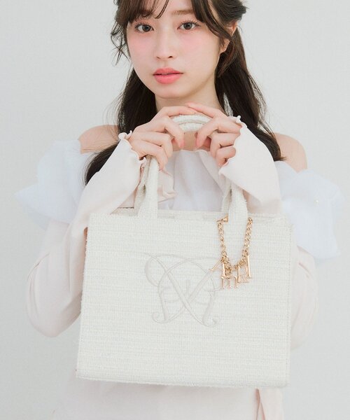 OLIVE des OLIVE（オリーブデオリーブ）の「【タブレット対応/推し活】Aimerianejoie刺繍入りミニトート（トートバッグ・レディース・ライトグレー/アイボリー/ブラック/サックスブルー・FREE）」の18枚目の写真