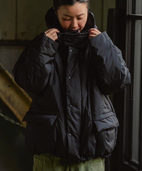 REMI RELIEF（レミレリーフ）の「REMI RELIEF 超軽量ナイロンアウトドアダウンJKTフーディー RN27353002（ダウンジャケット/コート・メンズ・ブラック・LARGE/MEDIUM）」の6枚目の写真