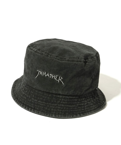 THRASHER(スラッシャー)の「【THRASHER/スラッシャー】手書きロゴ刺繍 ヴィンテージライク バケットハット(ハット・メンズ・ブラック系その他2/ブラック系その他/ブラック系その他3・FREE)」の1枚目の写真