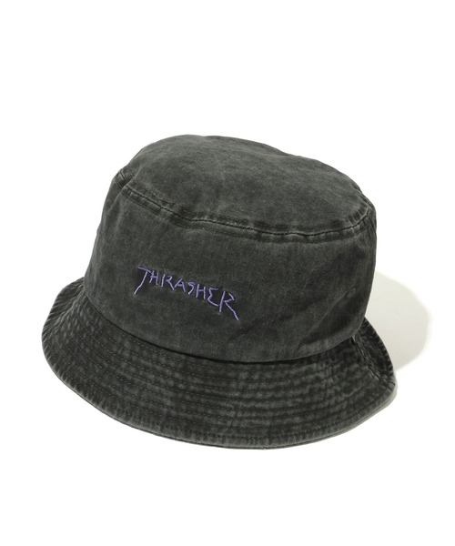 THRASHER(スラッシャー)の「【THRASHER/スラッシャー】手書きロゴ刺繍 ヴィンテージライク バケットハット(ハット・メンズ・ブラック系その他2/ブラック系その他/ブラック系その他3・FREE)」の3枚目の写真