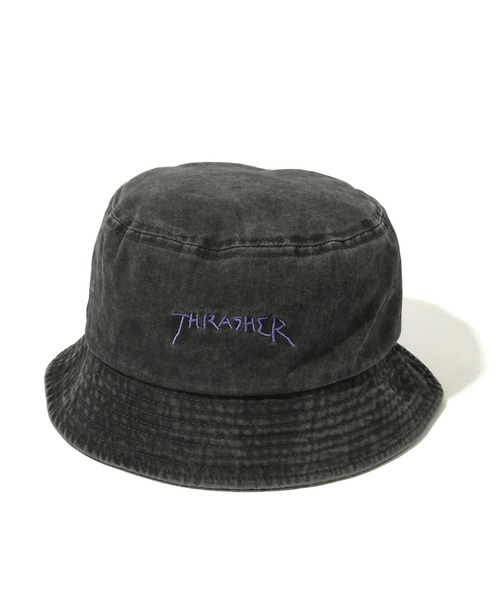THRASHER(スラッシャー)の「【THRASHER/スラッシャー】手書きロゴ刺繍 ヴィンテージライク バケットハット(ハット・メンズ・ブラック系その他2/ブラック系その他/ブラック系その他3・FREE)」の6枚目の写真