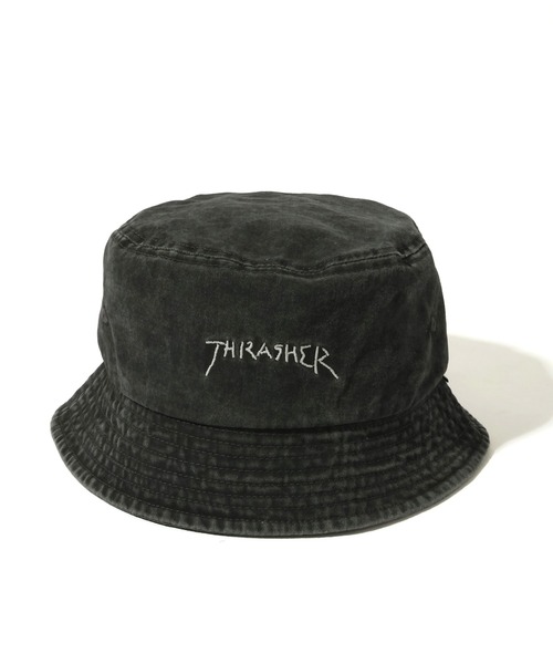 THRASHER(スラッシャー)の「【THRASHER/スラッシャー】手書きロゴ刺繍 ヴィンテージライク バケットハット(ハット・メンズ・ブラック系その他2/ブラック系その他/ブラック系その他3・FREE)」の4枚目の写真