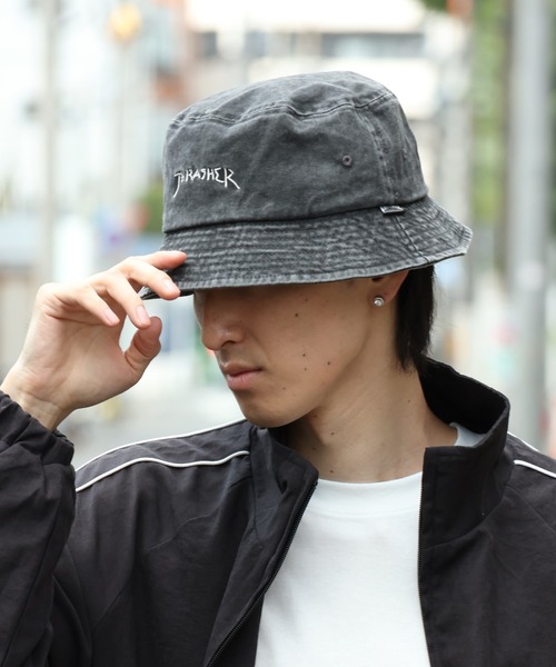 THRASHER(スラッシャー)の「【THRASHER/スラッシャー】手書きロゴ刺繍 ヴィンテージライク バケットハット(ハット・メンズ・ブラック系その他2/ブラック系その他/ブラック系その他3・FREE)」の10枚目の写真