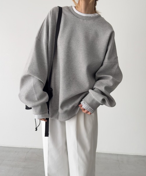 CANAL JEAN（キャナルジーン）の「choice_cnl　ベーシックオーバースウェット（スウェット・レディース・グレー/杢グレー/ブラック・ONE SIZE）」の3枚目の写真