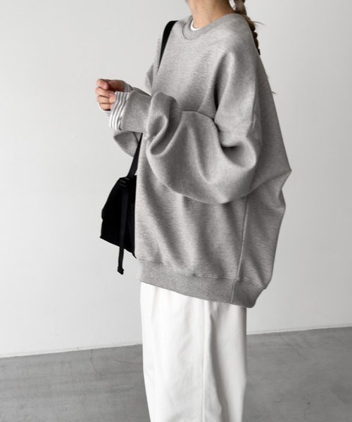 CANAL JEAN（キャナルジーン）の「choice_cnl　ベーシックオーバースウェット（スウェット・レディース・グレー/杢グレー/ブラック・ONE SIZE）」の14枚目の写真