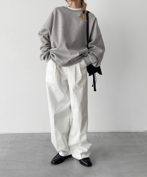 CANAL JEAN（キャナルジーン）の「choice_cnl　ベーシックオーバースウェット（スウェット・レディース・グレー/杢グレー/ブラック・ONE SIZE）」の16枚目の写真