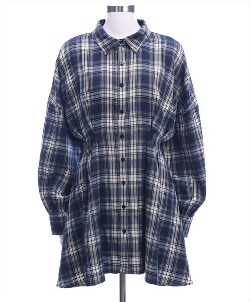 clear（クリア）の「チェックシャツミニワンピース［大人 カジュアル 着回し力抜群］≪AW新作≫（ワンピース・レディース・ブラウン/ネイビー・F）」の18枚目の写真
