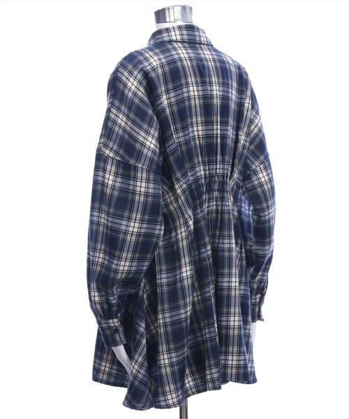 clear（クリア）の「チェックシャツミニワンピース［大人 カジュアル 着回し力抜群］≪AW新作≫（ワンピース・レディース・ブラウン/ネイビー・F）」の7枚目の写真