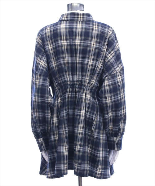 clear（クリア）の「チェックシャツミニワンピース［大人 カジュアル 着回し力抜群］≪AW新作≫（ワンピース・レディース・ブラウン/ネイビー・F）」の8枚目の写真