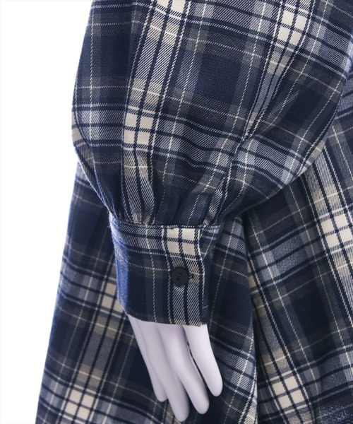 clear（クリア）の「チェックシャツミニワンピース［大人 カジュアル 着回し力抜群］≪AW新作≫（ワンピース・レディース・ブラウン/ネイビー・F）」の13枚目の写真
