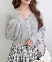 NOZOMI ISHIGURO グレー フリル長袖トップス NOZOMI ISHIGURO グレー フリル長袖トップス