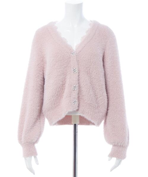 INGNI(イング)の「レース付フェザーニットカーディガン(カーディガン/ボレロ・レディース・アイボリー/ブラウン/ライトグレー/ピンク・M)」の7枚目の写真