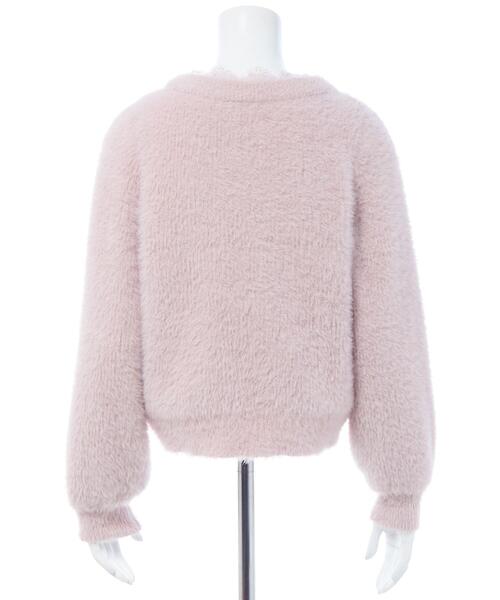 INGNI(イング)の「レース付フェザーニットカーディガン(カーディガン/ボレロ・レディース・アイボリー/ブラウン/ライトグレー/ピンク・M)」の12枚目の写真