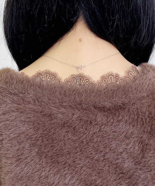 INGNI(イング)の「レース付フェザーニットカーディガン(カーディガン/ボレロ・レディース・アイボリー/ブラウン/ライトグレー/ピンク・M)」の9枚目の写真