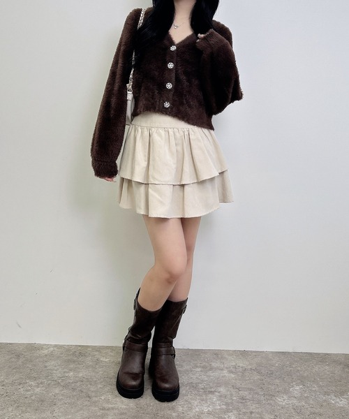 INGNI(イング)の「レース付フェザーニットカーディガン(カーディガン/ボレロ・レディース・アイボリー/ブラウン/ライトグレー/ピンク・M)」の18枚目の写真