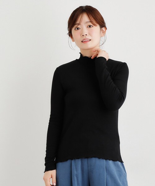 LAURA ASHLEY(ローラアシュレイ)の「【定番人気アイテム!裏起毛】メロウエラスティックタートルプルオーバー(Tシャツ/カットソー・レディース・ブラック/オフホワイト/ナチュラル・38/40)」の2枚目の写真