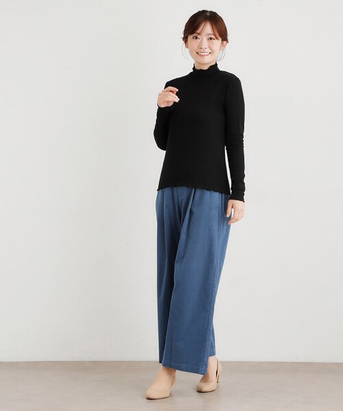LAURA ASHLEY(ローラアシュレイ)の「【定番人気アイテム!裏起毛】メロウエラスティックタートルプルオーバー(Tシャツ/カットソー・レディース・ブラック/オフホワイト/ナチュラル・38/40)」の9枚目の写真