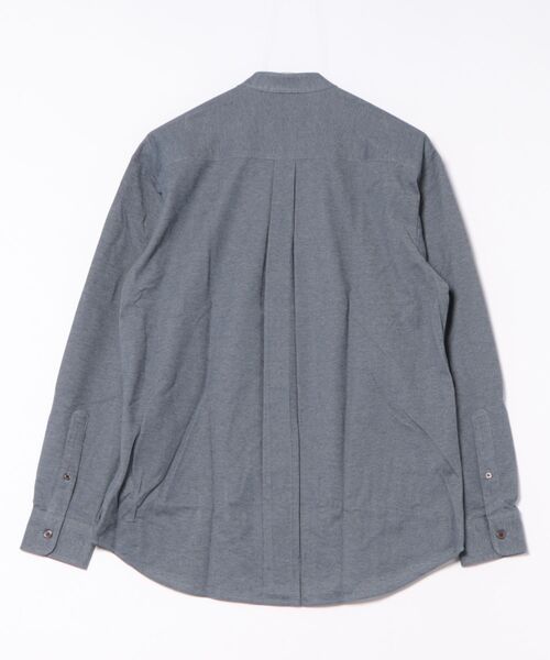 m.f.editorial(エムエフエディトリアル)の「シャツ メンズ 長袖 ストレッチ 吸水速乾 イージーケア バンドカラー ビジカジ クールビズ アルティマ(ビジネスシャツ・メンズ・ネイビー/グレー・MEDIUM/LARGE)」の3枚目の写真