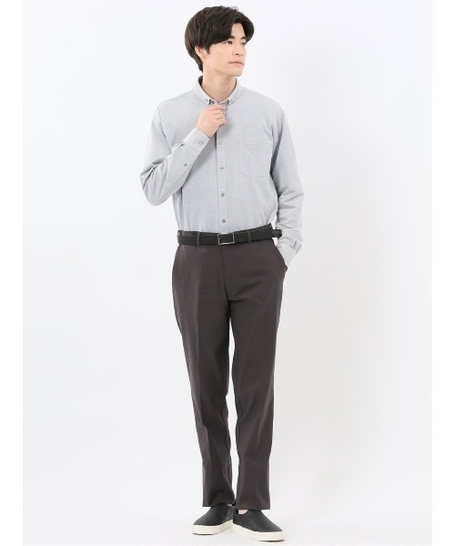 m.f.editorial(エムエフエディトリアル)の「シャツ メンズ 長袖 ストレッチ 吸水速乾 イージーケア バンドカラー ビジカジ クールビズ アルティマ(ビジネスシャツ・メンズ・ネイビー/グレー・MEDIUM/LARGE)」の17枚目の写真