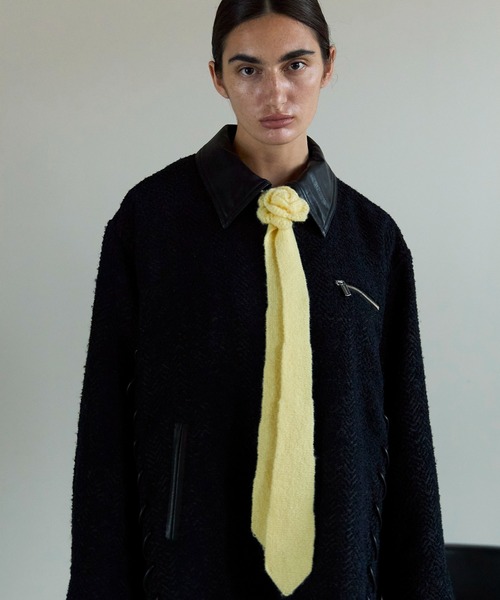 MAISON SPECIAL（メゾンスペシャル）の「Flower Knit Tie / フラワーニットタイ（ネクタイ・レディース・イエロー/ブルー/グレー・FREE）」の3枚目の写真