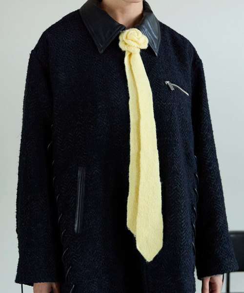 MAISON SPECIAL（メゾンスペシャル）の「Flower Knit Tie / フラワーニットタイ（ネクタイ・レディース・イエロー/ブルー/グレー・FREE）」の6枚目の写真