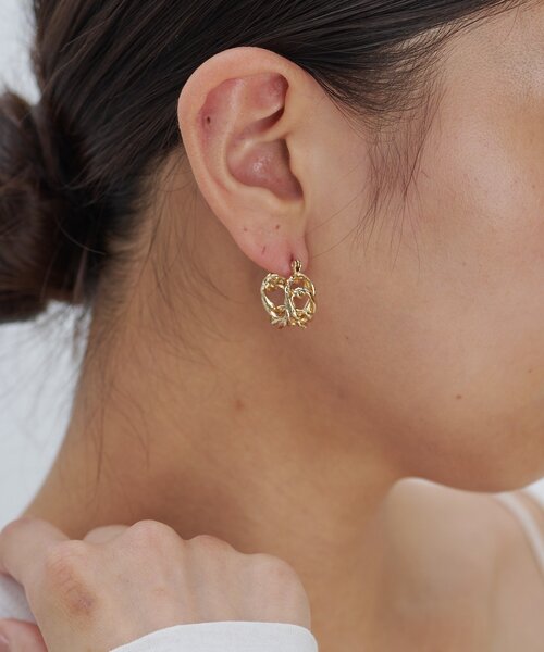 GALLARDAGALANTE（ガリャルダガランテ）の「チェーンフープピアス（ピアス（両耳用）・レディース・シルバー/ゴールド・FREE）」の4枚目の写真