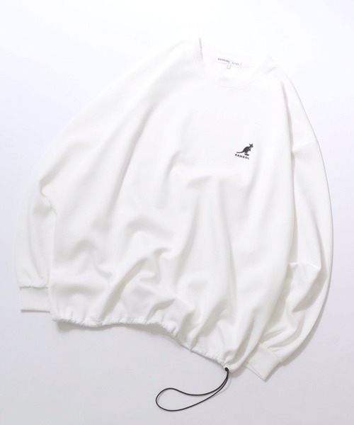 KANGOL(カンゴール)の「KANGOL/カンゴール 別注 ポンチ オーバーサイズ ワンポイント刺繍 ドローコード トレーナー スウェット レディース メンズ(スウェット・メンズ・ブラック/チャコール/ホワイト/ライトグレー・M/L/XL)」の1枚目の写真