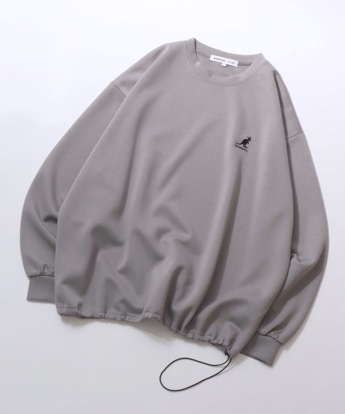 KANGOL(カンゴール)の「KANGOL/カンゴール 別注 ポンチ オーバーサイズ ワンポイント刺繍 ドローコード トレーナー スウェット レディース メンズ(スウェット・メンズ・ブラック/チャコール/ホワイト/ライトグレー・M/L/XL)」の3枚目の写真