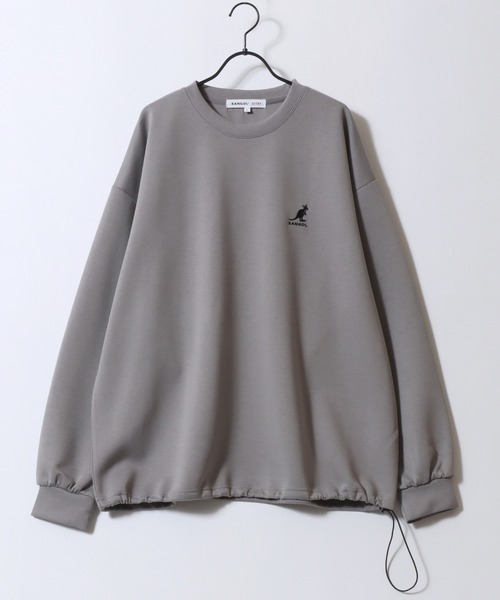 KANGOL(カンゴール)の「KANGOL/カンゴール 別注 ポンチ オーバーサイズ ワンポイント刺繍 ドローコード トレーナー スウェット レディース メンズ(スウェット・メンズ・ブラック/チャコール/ホワイト/ライトグレー・M/L/XL)」の7枚目の写真