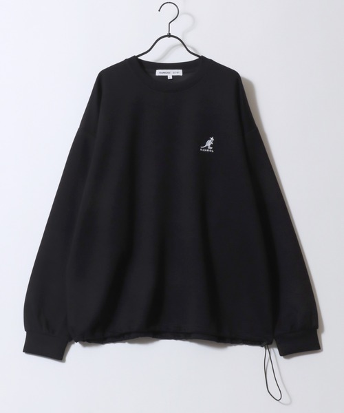 KANGOL(カンゴール)の「KANGOL/カンゴール 別注 ポンチ オーバーサイズ ワンポイント刺繍 ドローコード トレーナー スウェット レディース メンズ(スウェット・メンズ・ブラック/チャコール/ホワイト/ライトグレー・M/L/XL)」の6枚目の写真