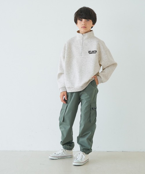 coca（coca）（コカ）の「【WEB限定セール】キッズ　ソフトスウェットハーフジップトップス（スウェット・キッズ・ブラック/ライトグレー・120/130/140/150）」の4枚目の写真