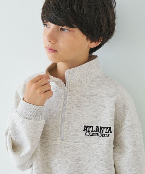 coca（coca）（コカ）の「【WEB限定セール】キッズ　ソフトスウェットハーフジップトップス（スウェット・キッズ・ブラック/ライトグレー・120/130/140/150）」の8枚目の写真