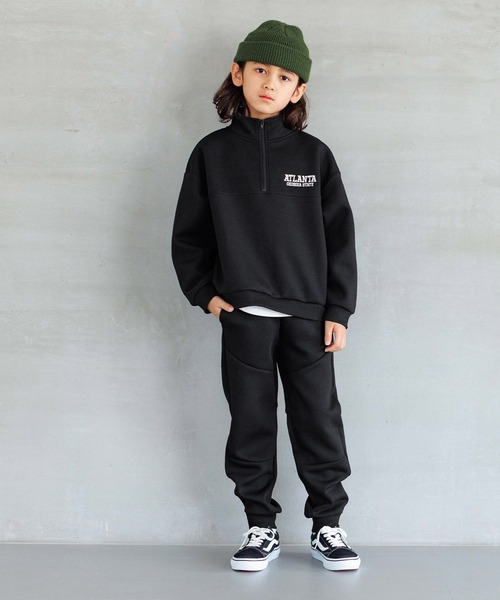 キッズ ソフトスウェットハーフジップトップス（スウェット）｜coca