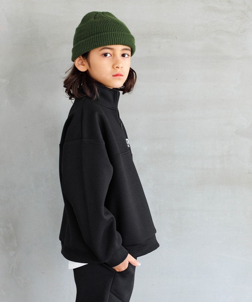 coca（coca）（コカ）の「【WEB限定セール】キッズ　ソフトスウェットハーフジップトップス（スウェット・キッズ・ブラック/ライトグレー・120/130/140/150）」の10枚目の写真