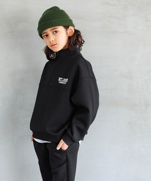 coca（coca）（コカ）の「【WEB限定セール】キッズ　ソフトスウェットハーフジップトップス（スウェット・キッズ・ブラック/ライトグレー・120/130/140/150）」の12枚目の写真