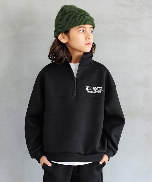 coca（coca）（コカ）の「【WEB限定セール】キッズ　ソフトスウェットハーフジップトップス（スウェット・キッズ・ブラック/ライトグレー・120/130/140/150）」の13枚目の写真