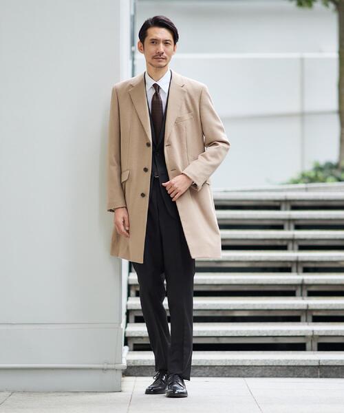TAKEO KIKUCHI（タケオキクチ）の「カシミヤブレンド ビーバー調チェスターコート（チェスターコート・メンズ・ベージュ系その他/ブラック系・04/03/02/01）」の4枚目の写真