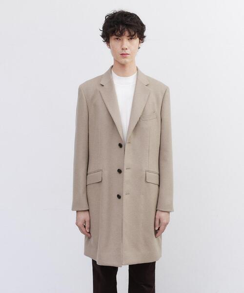 Ceekey専用　RING JACKET ベージュ チェスターコート　サイズ48 セール】カシミヤブレンド ビーバー調チェスターコート（チェスター