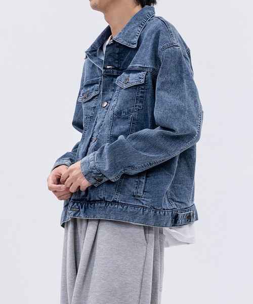 HANES（ヘインズ）の「【3】〔Hanes/ヘインズ〕3rdタイプ ストレッチ デニムジャケット（デニムジャケット・メンズ・ブルー/サックスブルー/スミクロ/ネイビー・MEDIUM/LARGE/X-LARGE）」の22枚目の写真