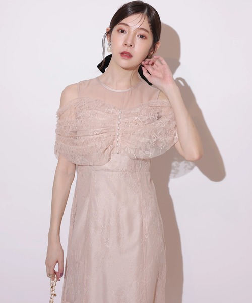 Rirandture（リランドチュール）の「オフショルレースマーメイドワンピース（ワンピース・レディース・ブラック/ピンクベージュ/チャコールグレー・0/1/2）」の3枚目の写真