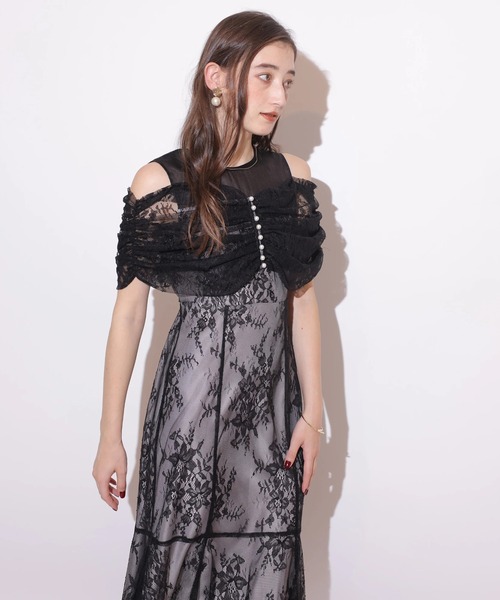 Rirandture（リランドチュール）の「オフショルレースマーメイドワンピース（ワンピース・レディース・ブラック/ピンクベージュ/チャコールグレー・0/1/2）」の10枚目の写真