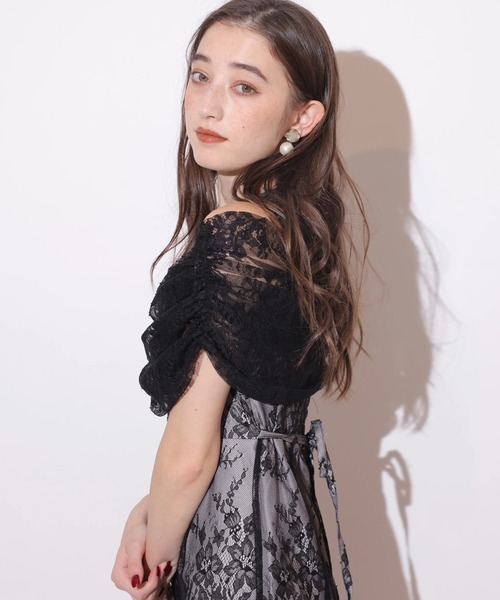 Rirandture（リランドチュール）の「オフショルレースマーメイドワンピース（ワンピース・レディース・ブラック/ピンクベージュ/チャコールグレー・0/1/2）」の7枚目の写真