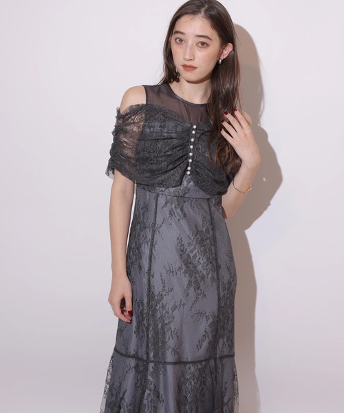 オフショルレースマーメイドワンピース（ワンピース）｜Rirandture（リ