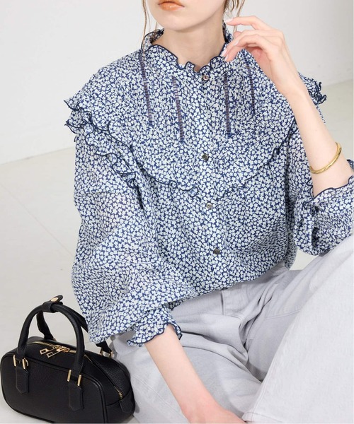 WEB限定/追加3》フリルピンタックブラウス（シャツ/ブラウス）｜SLOBE