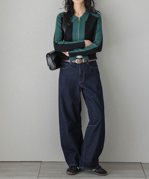 AMELY(エミリー)の「バイカラーダブルジップカーディガン(カーディガン/ボレロ・レディース・ブラック×グリーン/ブラック系/アイボリー系/グレー系・フリー)」の18枚目の写真