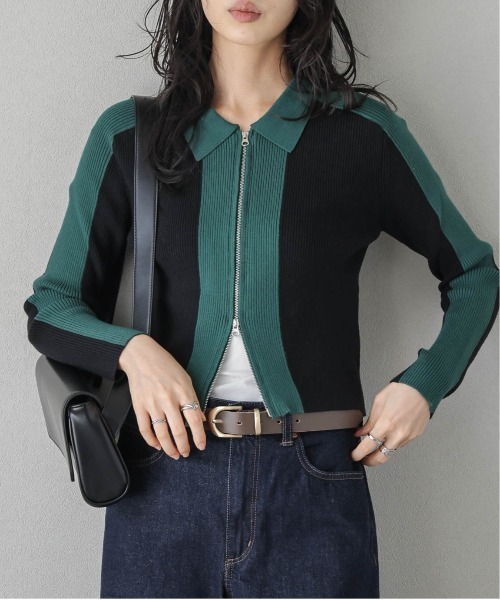 AMELY(エミリー)の「バイカラーダブルジップカーディガン(カーディガン/ボレロ・レディース・ブラック×グリーン/ブラック系/アイボリー系/グレー系・フリー)」の19枚目の写真