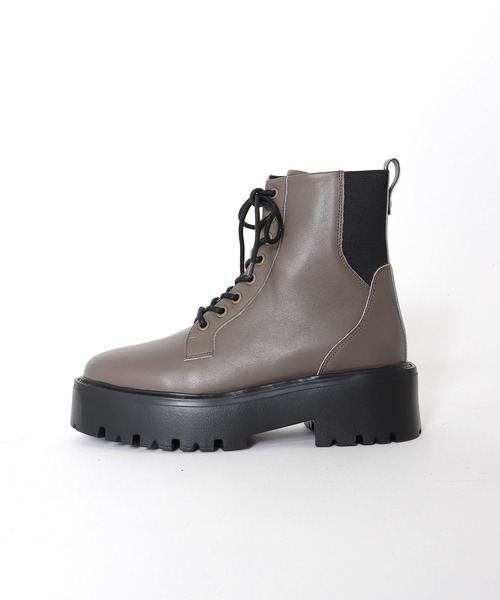 Chiaki Katagiri(チアキカタギリ)の「ボリュームソールレースアップショートブーツ【CHIAKI KATAGIRI】(ブーツ・レディース・グレー・37)」の6枚目の写真
