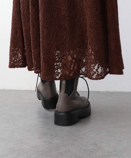 Chiaki Katagiri(チアキカタギリ)の「ボリュームソールレースアップショートブーツ【CHIAKI KATAGIRI】(ブーツ・レディース・グレー・37)」の4枚目の写真