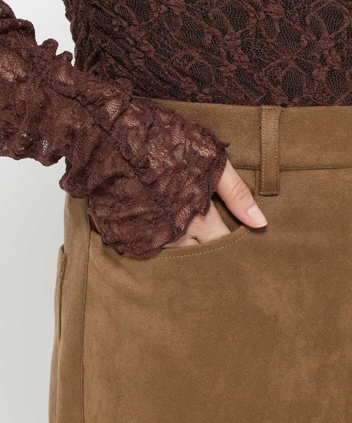 mysty woman（ミスティウーマン）の「フェイクレザーニーキリカエパンツ　600491（スラックス・レディース・ブラック系その他/ブラウン系その他・MEDIUM/SMALL）」の13枚目の写真