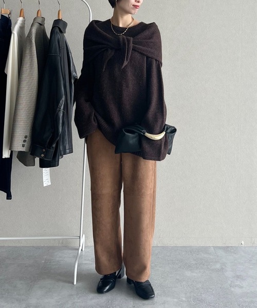 mysty woman(ミスティウーマン)の「フェイクレザーニーキリカエパンツ 600491(スラックス・レディース・ブラック系その他/ブラウン系その他・MEDIUM/SMALL)」の18枚目の写真